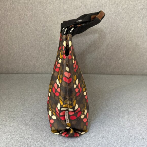 ORLA KIELY Multicolored Brown Pink Stem Print Laminate Canvas Handbag Tote Purse - Picture 5 of 16